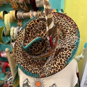 Custom western leopard serape hat